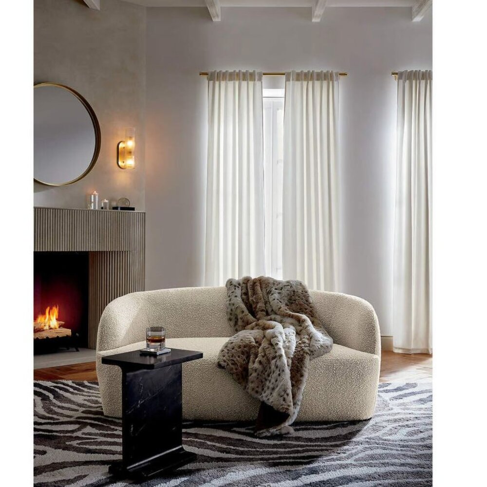 CB2 Faux Fur Snow Leopard Throw 50" x 80"